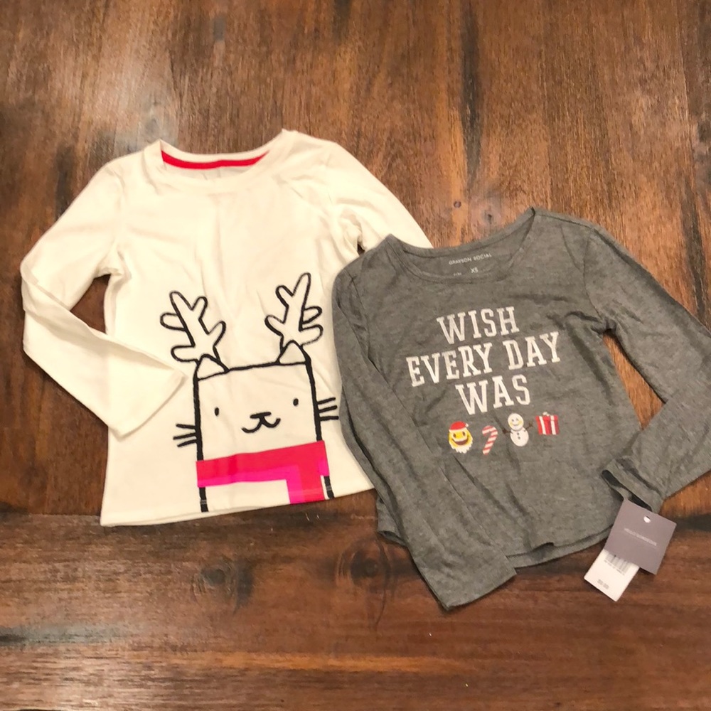 Girls XS Christmas shirt Greyson social size 4/5